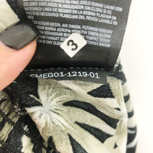 Volcom Womens Coco Pants XS Green Black Leaf Print Belt High Rise Pull On NWOT - Picture 14 of 14